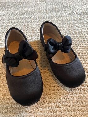 Toddler Girl Black Bow Mary Jane Flats - Classic Dress Shoe